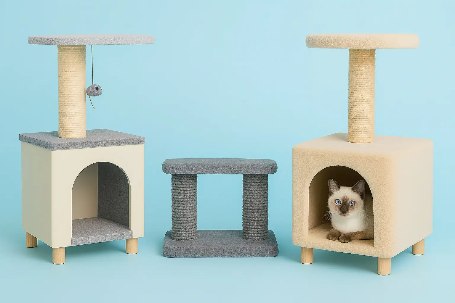 Arbre à chat géant XXL confortable et design, idéal pour chats de grande taille ou plusieurs félins, avec niche, griffoir et plateforme d’observation.