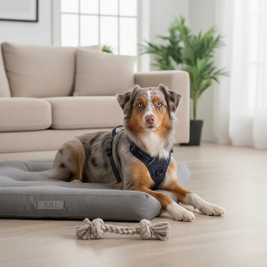 Best-sellers chien pour le quotidien : harnais anti-traction, coussin XXL et jouet interactif pour le confort et le bien-être du chien.