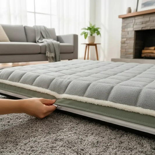 Fermeture éclair du coussin chien XXL mémoire de forme avec housse déhoussable lavable en machine, entretien facile pour un couchage toujours propre.