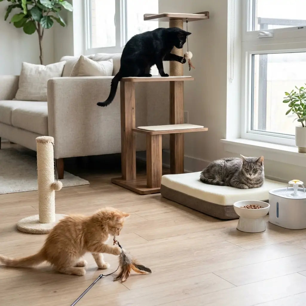 Guide de choix des accessoires pour chat : solutions adaptées au chaton, au chat adulte actif et au chat senior pour le confort et le bien-être.