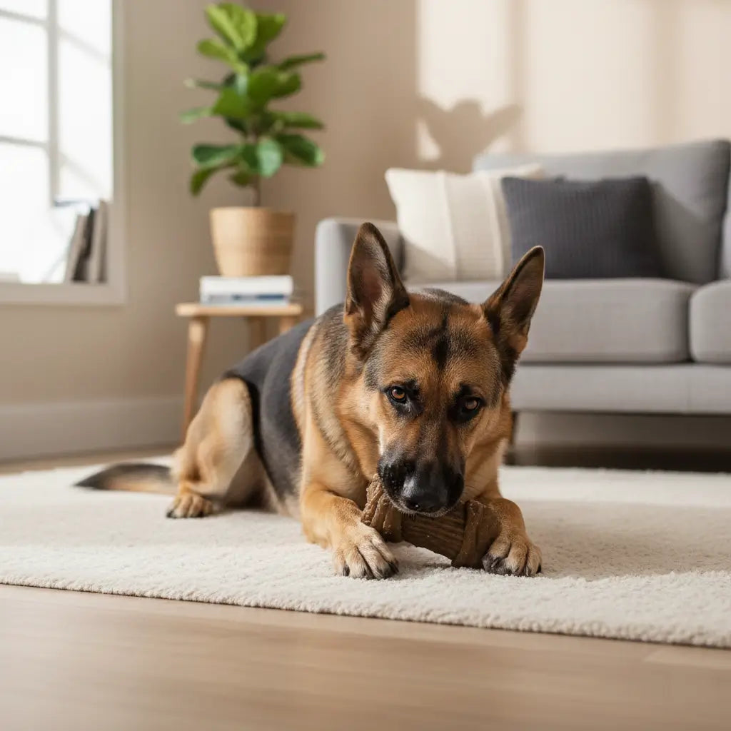 Jouet indestructible pour grand chien à mâchoire puissante, idéal pour la mastication intensive et les chiens destructeurs en intérieur.